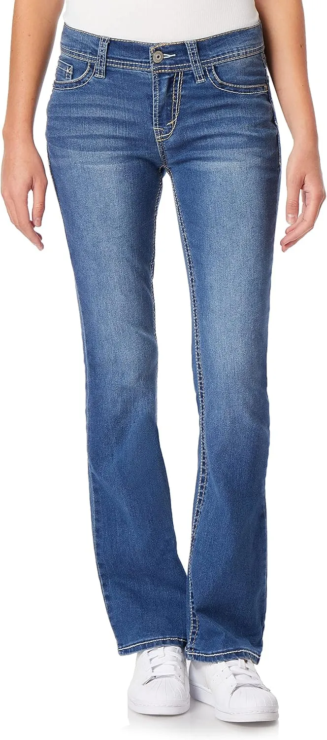 WallFlower Women's Legendary Bootcut Mid-Rise Insta Stretch Juniors Jeans (Standard and Plus)