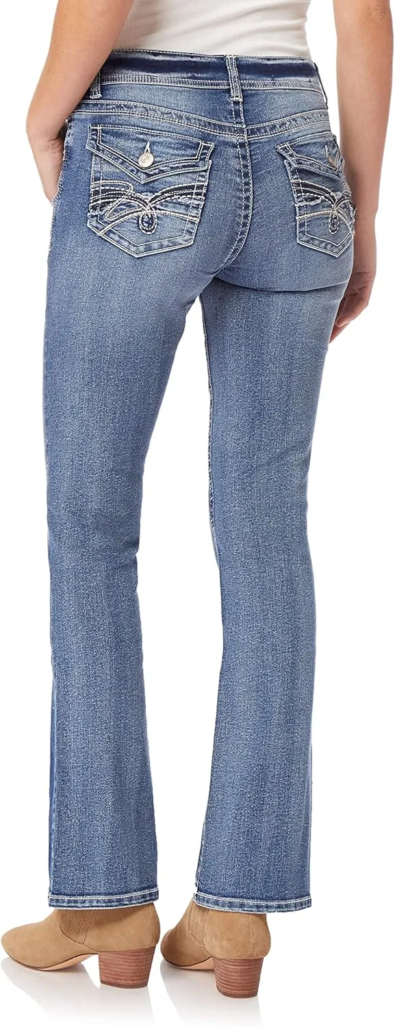 WallFlower Women's Legendary Bootcut Mid-Rise Insta Stretch Juniors Jeans (Standard and Plus)