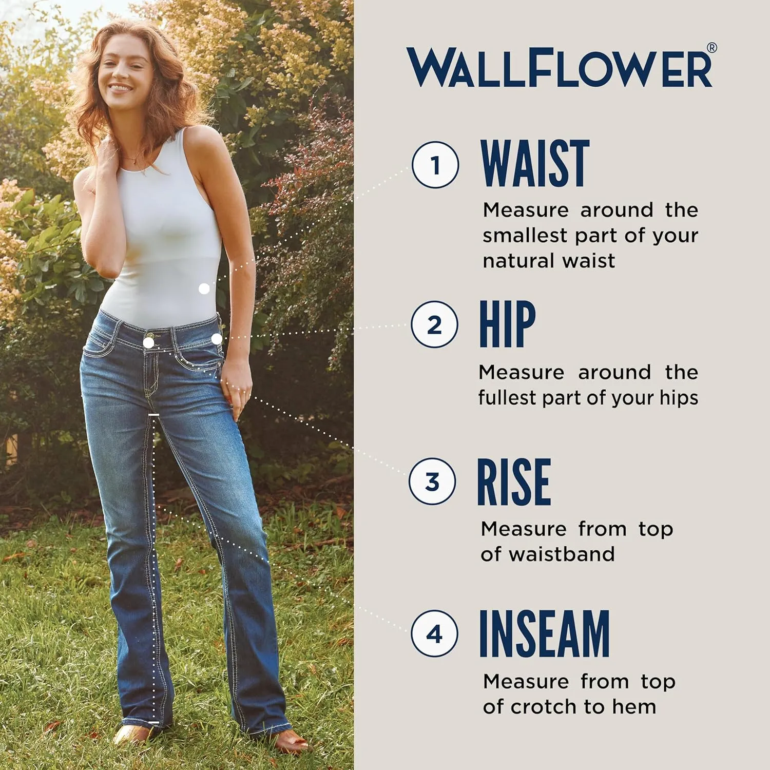 WallFlower Women's Legendary Bootcut Mid-Rise Insta Stretch Juniors Jeans (Standard and Plus)