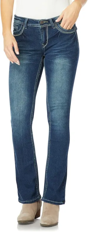 WallFlower Women's Legendary Bootcut Mid-Rise Insta Stretch Juniors Jeans (Standard and Plus)