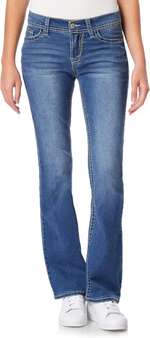 WallFlower Women's Legendary Bootcut Mid-Rise Insta Stretch Juniors Jeans (Standard and Plus)