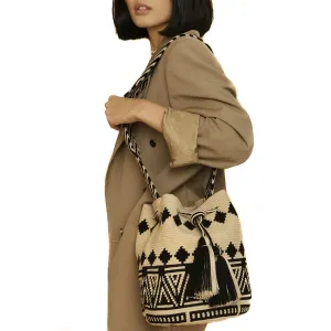 WAYUU bag Colombian handmade crossbody mochila crochet multicolor strap made by indigenous with Tassels Authentic Fair Trade