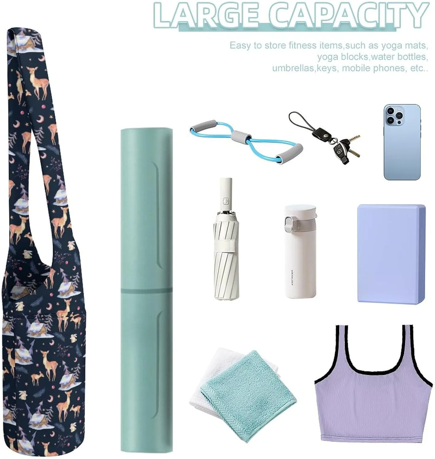 Welsh Corgi Pembroke Yoga Mat Bags for Women Extra Large Yoga Bag Carrier Tote Holder Yoga Accessories