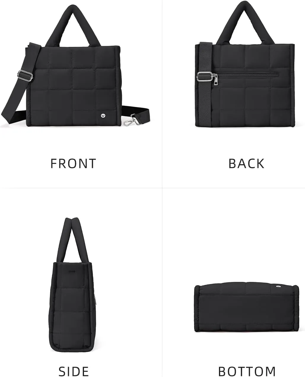 WESTBRONCO Puffer Crossbody Bags for Women Quilted Tote Bag Puffy Weekender Overnight Bag Nylon Shoulder Handbag