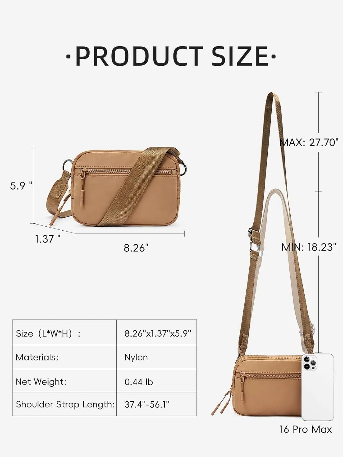 WESTBRONCO Small Crossbody Bags for Women Nylon with Adjustable Strap, Mini Crossbody Purse, Shoulder Bag Traveling Workout
