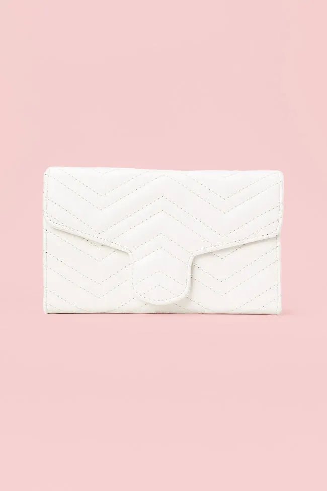 White Chevron Crossbody Purse SALE