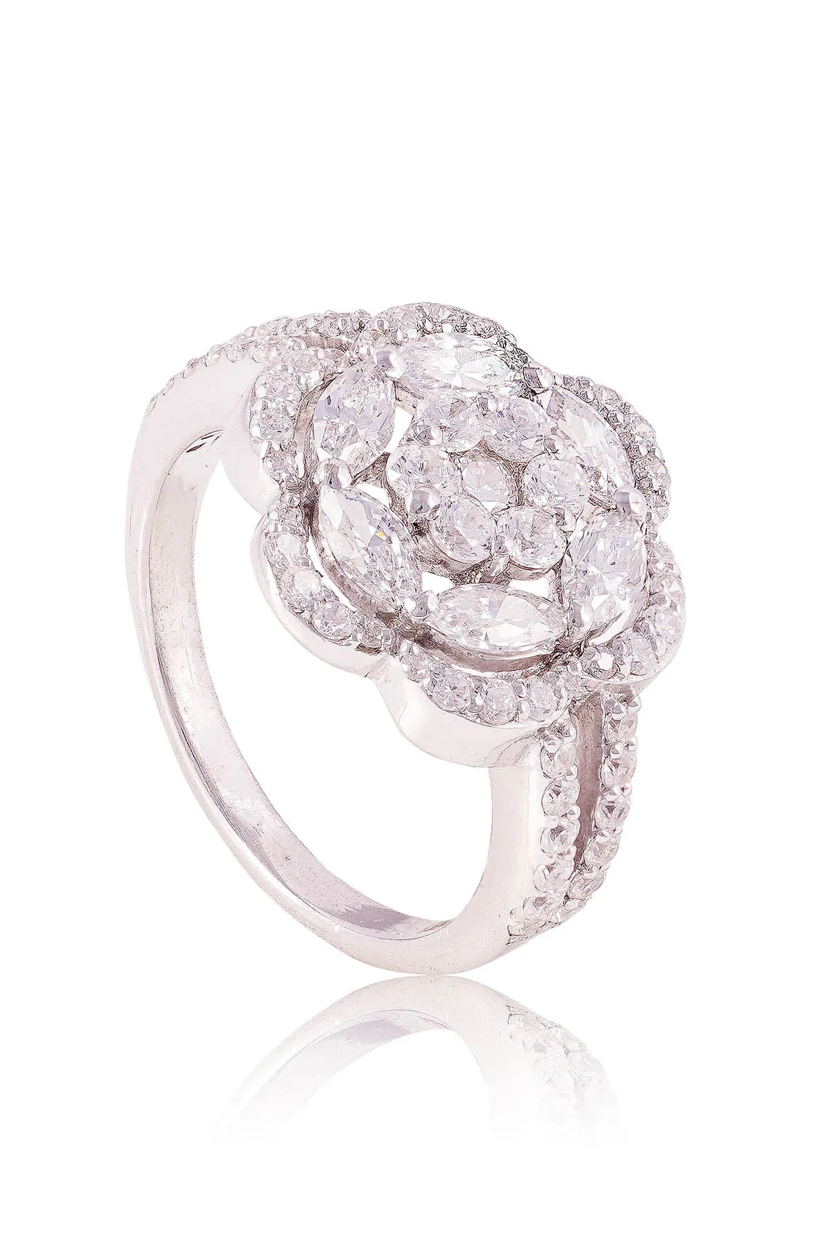 White Stone Embellished Ring