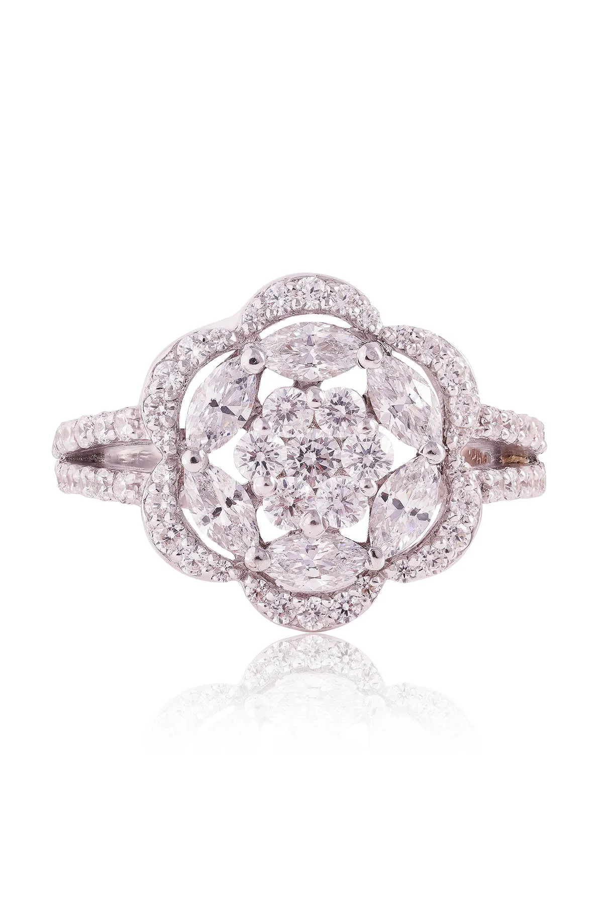 White Stone Embellished Ring
