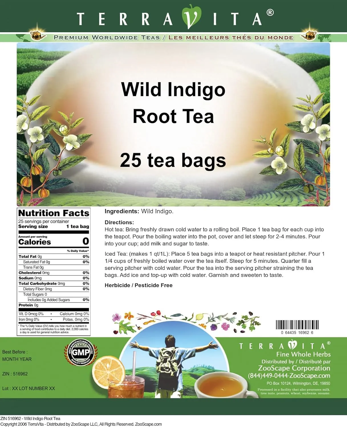 Wild Indigo Root Tea (25 tea bags, ZIN: 516962) - 3 Pack