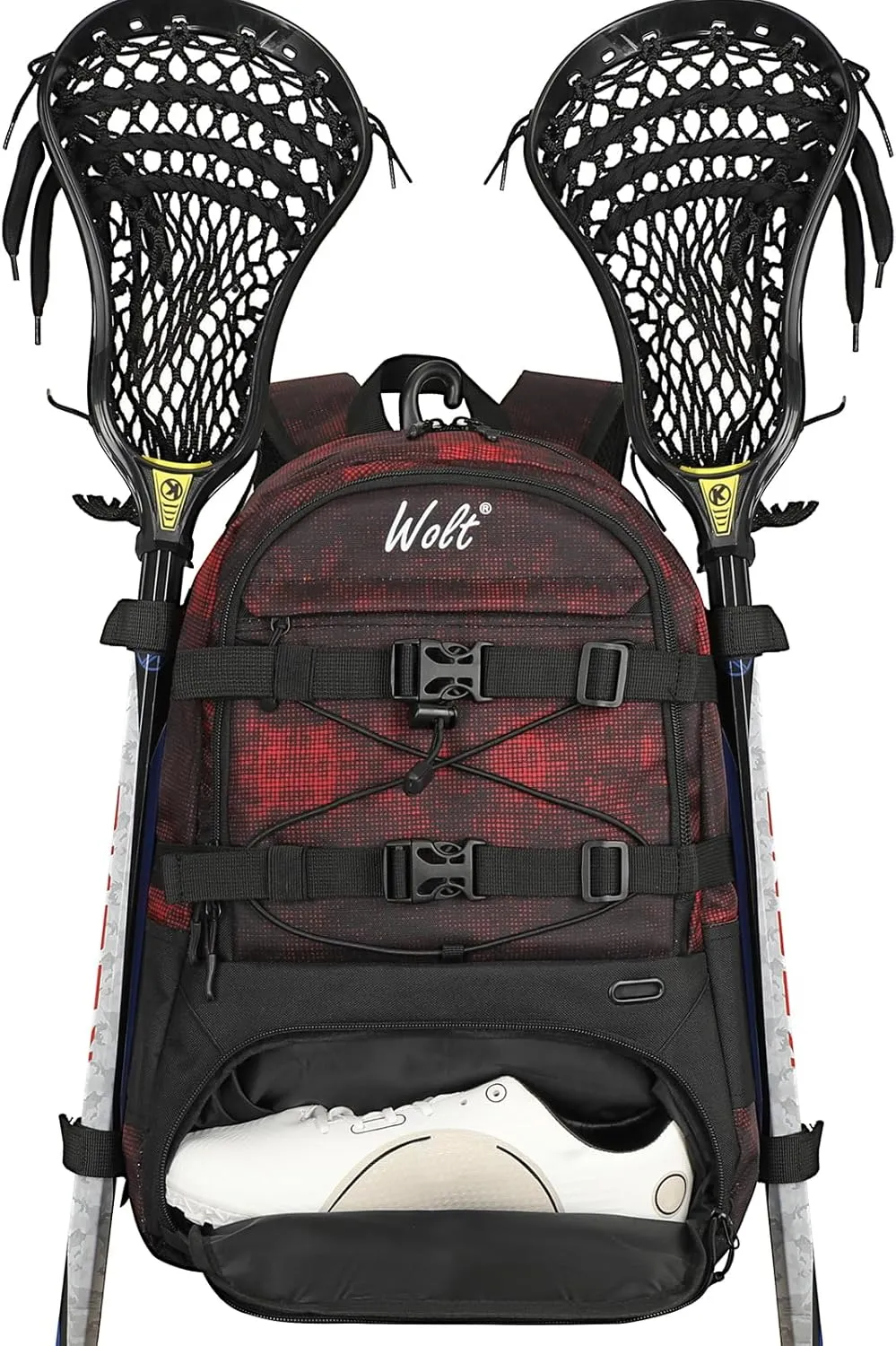 WOLT Lacrosse Bag-Lacrosse Backpack with Two Sticks Holder-Large Field Hockey Bag Holds All Sport Gears