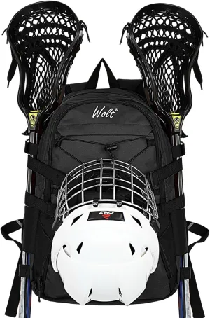 WOLT Lacrosse Bag-Lacrosse Backpack with Two Sticks Holder-Large Field Hockey Bag Holds All Sport Gears