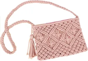 Women Boho Crocheted Purses Summer Beach Crossbody Shoulder Bags Vintage Tote Bag Bohemian Handbags with Tassel