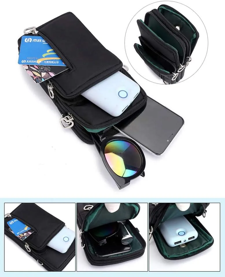 Women Crossbody Cell Phone Purse Wallet Case Wristband Armband Bag for S25 S24 Ultra S24 FE S23 FE S22 Plus A16 A15 A14 A06 A05 A54 A35, iPhone 16 15 14 Pro Max, Moto G 5G (Black-L)