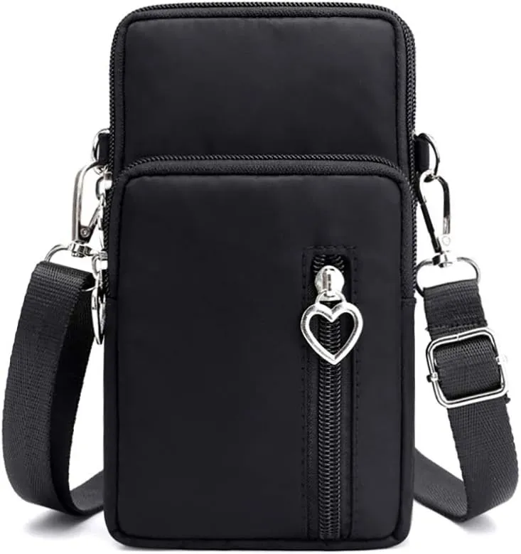 Women Crossbody Cell Phone Purse Wallet Case Wristband Armband Bag for S25 S24 Ultra S24 FE S23 FE S22 Plus A16 A15 A14 A06 A05 A54 A35, iPhone 16 15 14 Pro Max, Moto G 5G (Black-L)