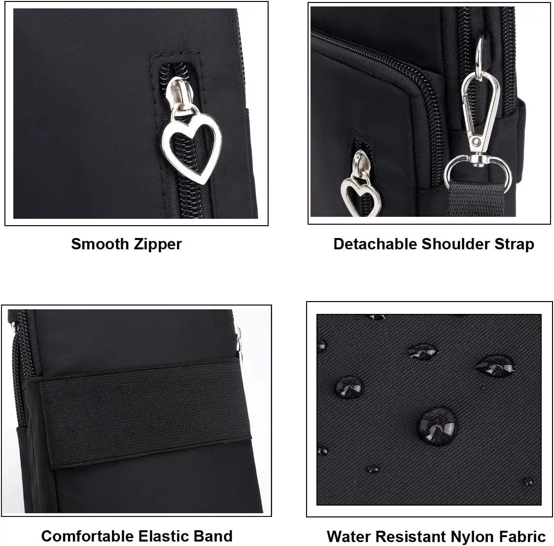 Women Crossbody Cell Phone Purse Wallet Case Wristband Armband Bag for S25 S24 Ultra S24 FE S23 FE S22 Plus A16 A15 A14 A06 A05 A54 A35, iPhone 16 15 14 Pro Max, Moto G 5G (Black-L)