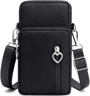 Women Crossbody Cell Phone Purse Wallet Case Wristband Armband Bag for S25 S24 Ultra S24 FE S23 FE S22 Plus A16 A15 A14 A06 A05 A54 A35, iPhone 16 15 14 Pro Max, Moto G 5G (Black-L)