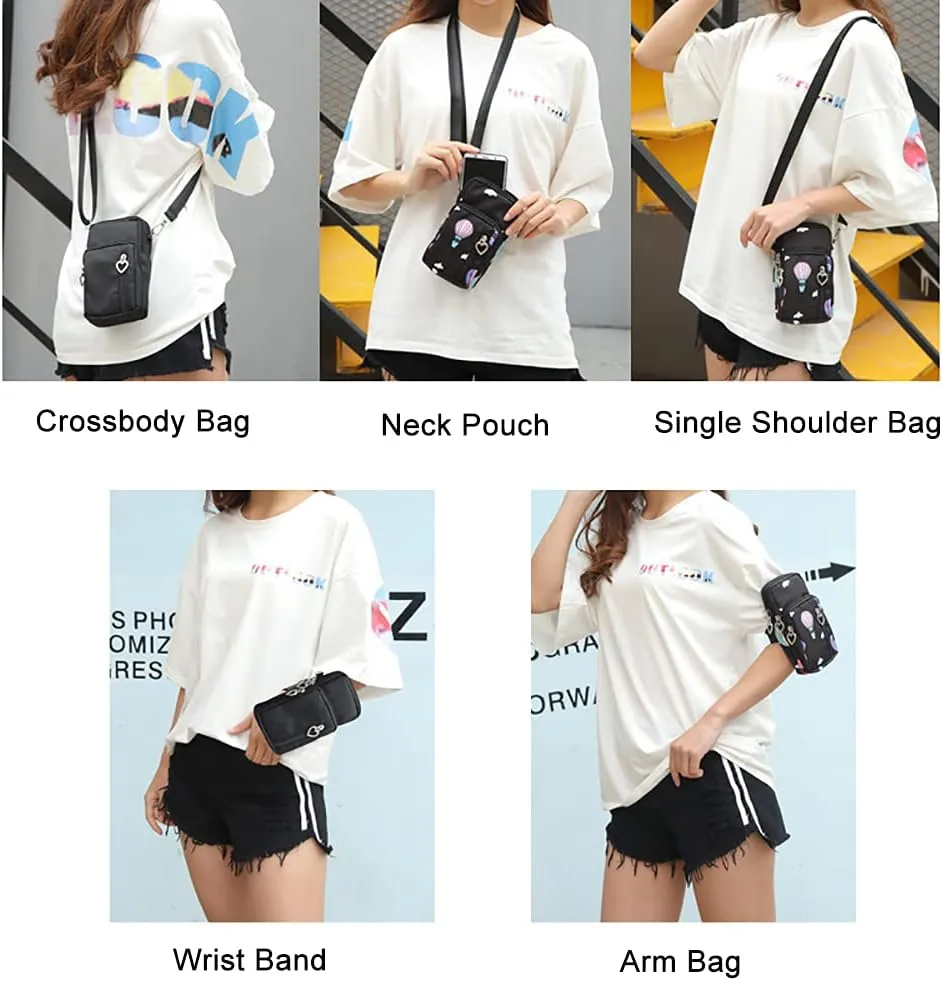 Women Crossbody Cell Phone Purse Wallet Case Wristband Armband Bag for S25 S24 Ultra S24 FE S23 FE S22 Plus A16 A15 A14 A06 A05 A54 A35, iPhone 16 15 14 Pro Max, Moto G 5G (Black-L)