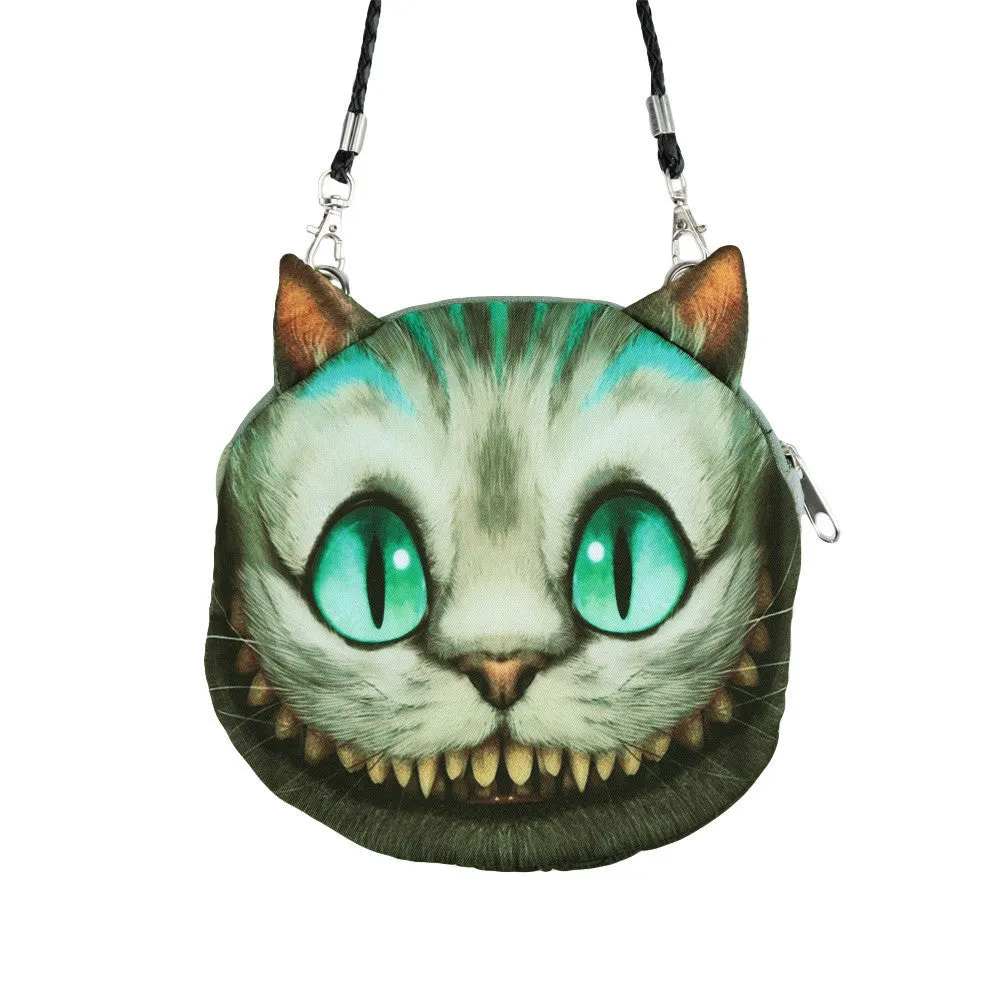 Women Cute MIni Bag Cat Face Cartoon Print Shoulder Bag Zipper Closure Crossbody Bag Coin Purse Clutch Bag 17 Types Pouch Bag