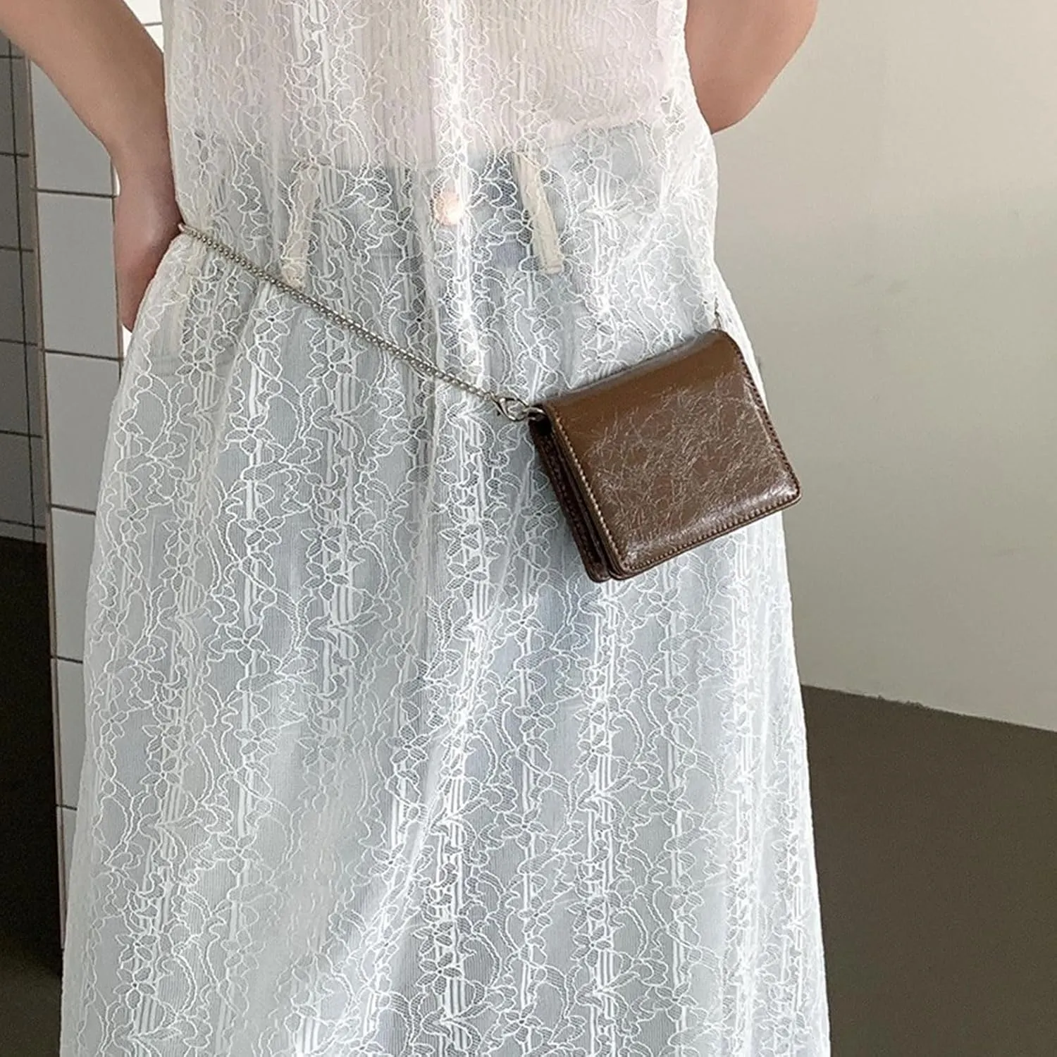 Women Fashion Small Purse Evening Bag with Crossbody Chain PU Leather Portable Coin Purse Lipsticks Earphone Organizers