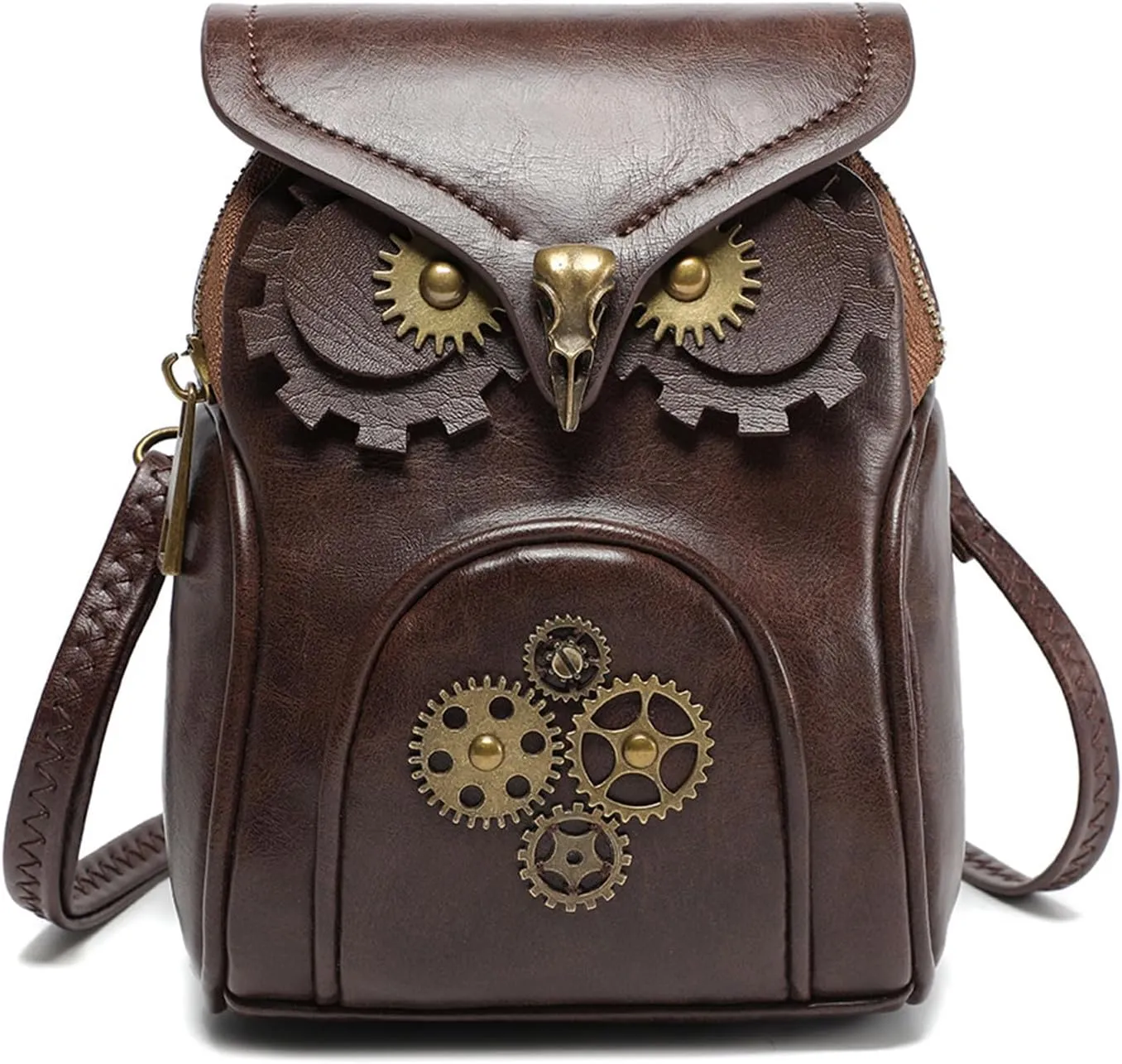 Women Medieval Shoulder Bag Creative Owl Crossbody Bag PU Leather Bag Coin Purse Shopping Bag Phone Bag