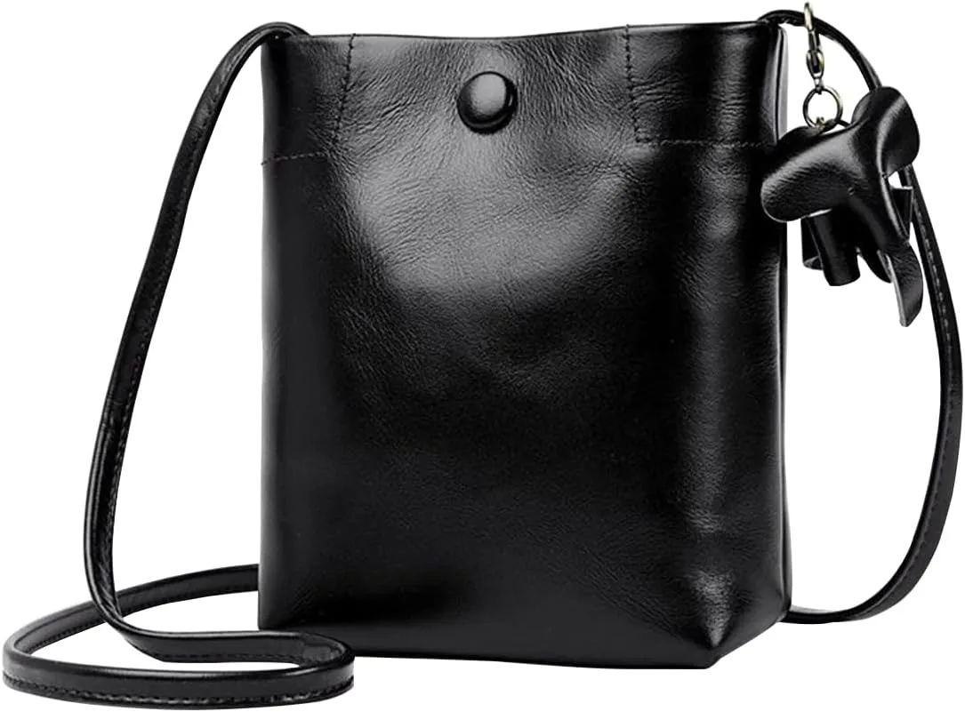 Women Mobile Phone Crossbody Bag, Small Fashion Genuine Leather Phone Shoulder Bag, Ladies Lightweight Coin Pouch