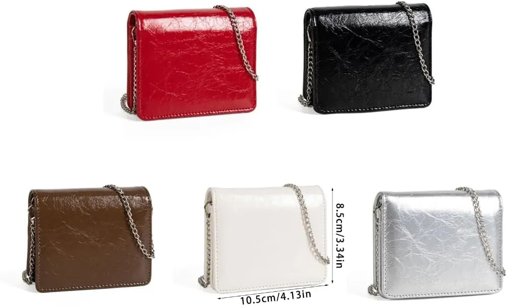 Women Multifunctional PU Leather Small Bag Crossbody Chain Small Coin Purse Lipsticks Earphone Organizers Card Holder