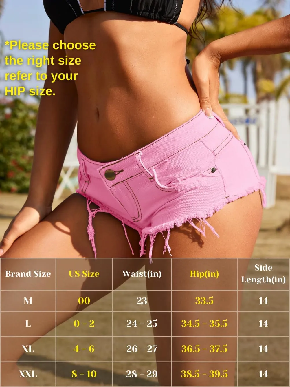 Women Sexy Cowgirl Booty Jean Shorts, Low Rise Mini Ripped Cheeky Jeans, Denim Hot Pants Beach Outfits Rave Festival