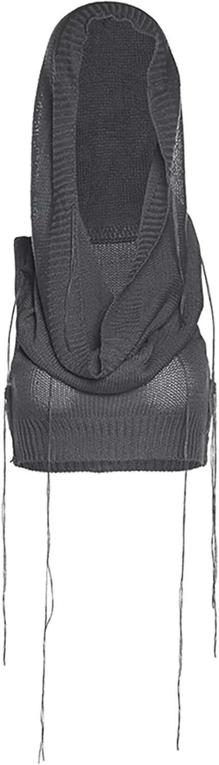 Women Sleeveless Cropped Crop Top Hoodies Sweater Knit Punk Hip Hop Dance Sexy Rave Cloth