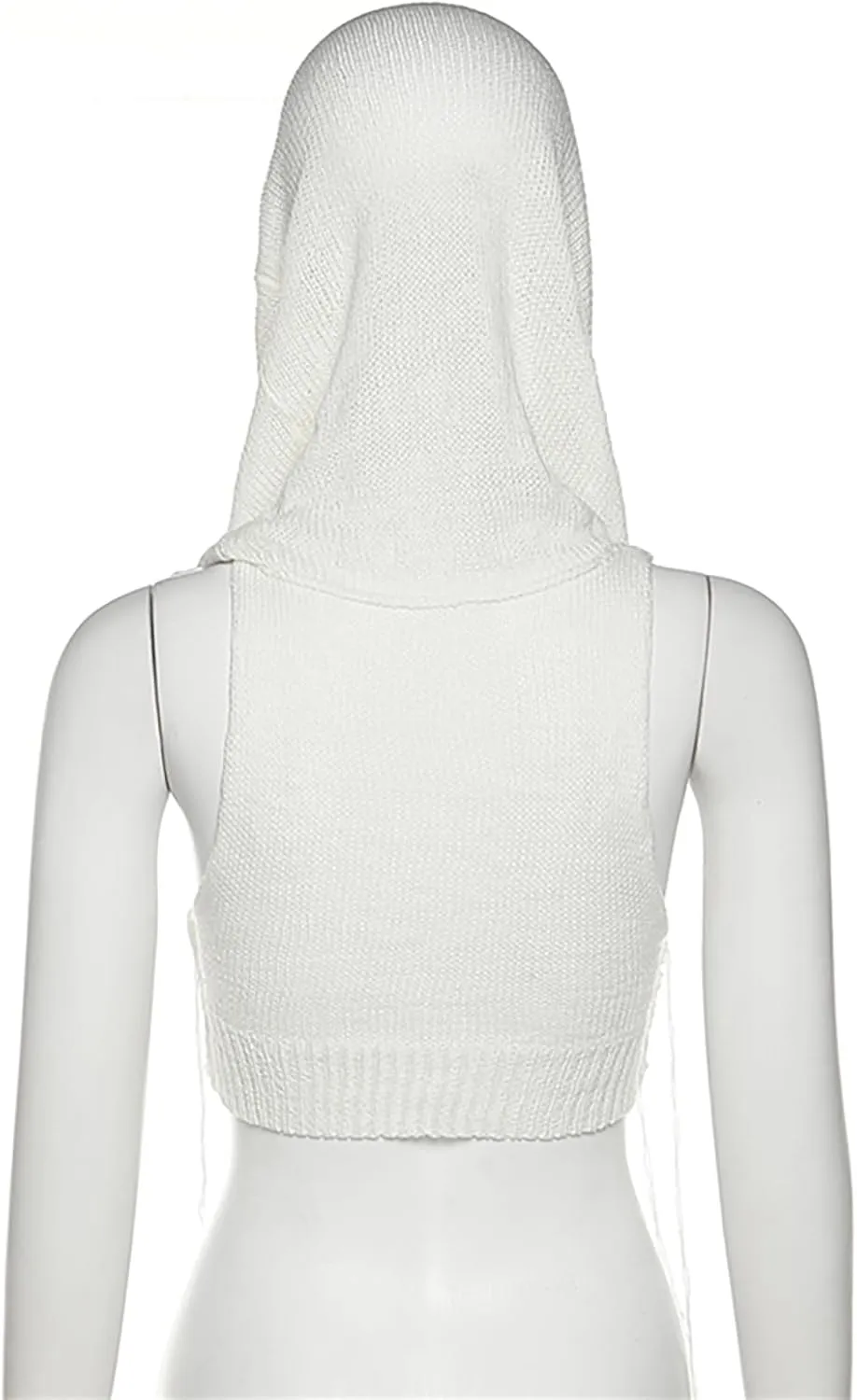 Women Sleeveless Cropped Crop Top Hoodies Sweater Knit Punk Hip Hop Dance Sexy Rave Cloth
