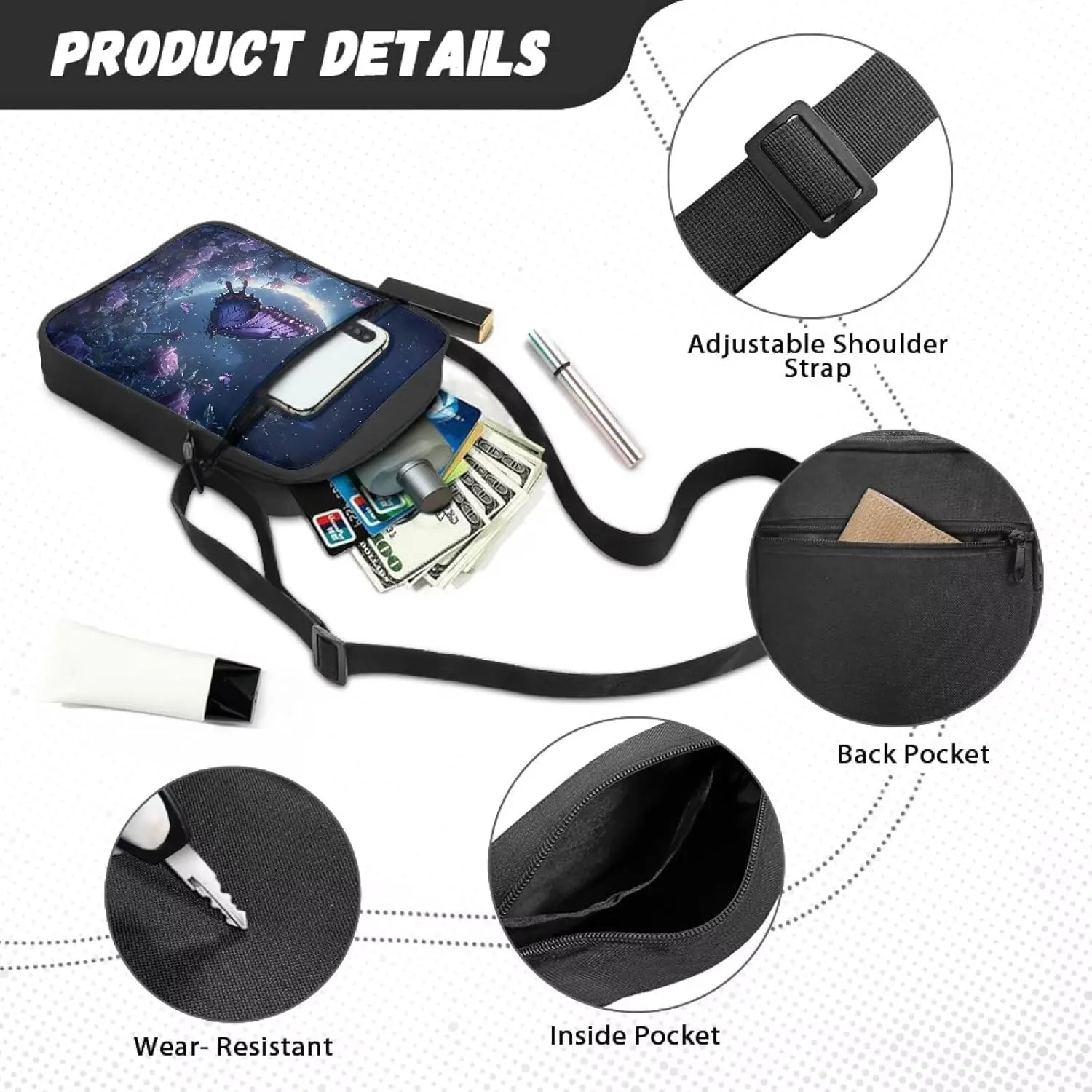 Women Small Crossbody Bag Cross Body Cell Phone Bag Purse Wallet Pouch Lightweight Sling Bag Shoulder Handbag