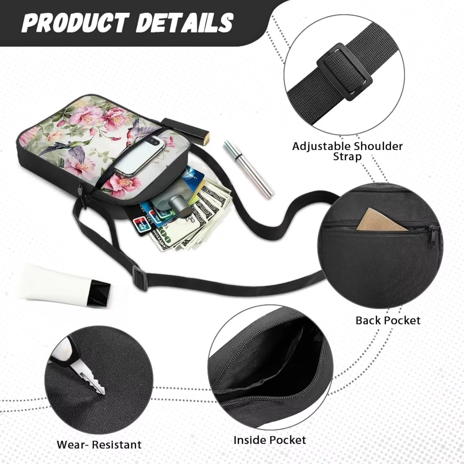 Womens Crossbody Bag Cell Phone Purse Wallet Small Shoulder Handbag for Workout Travel Gym