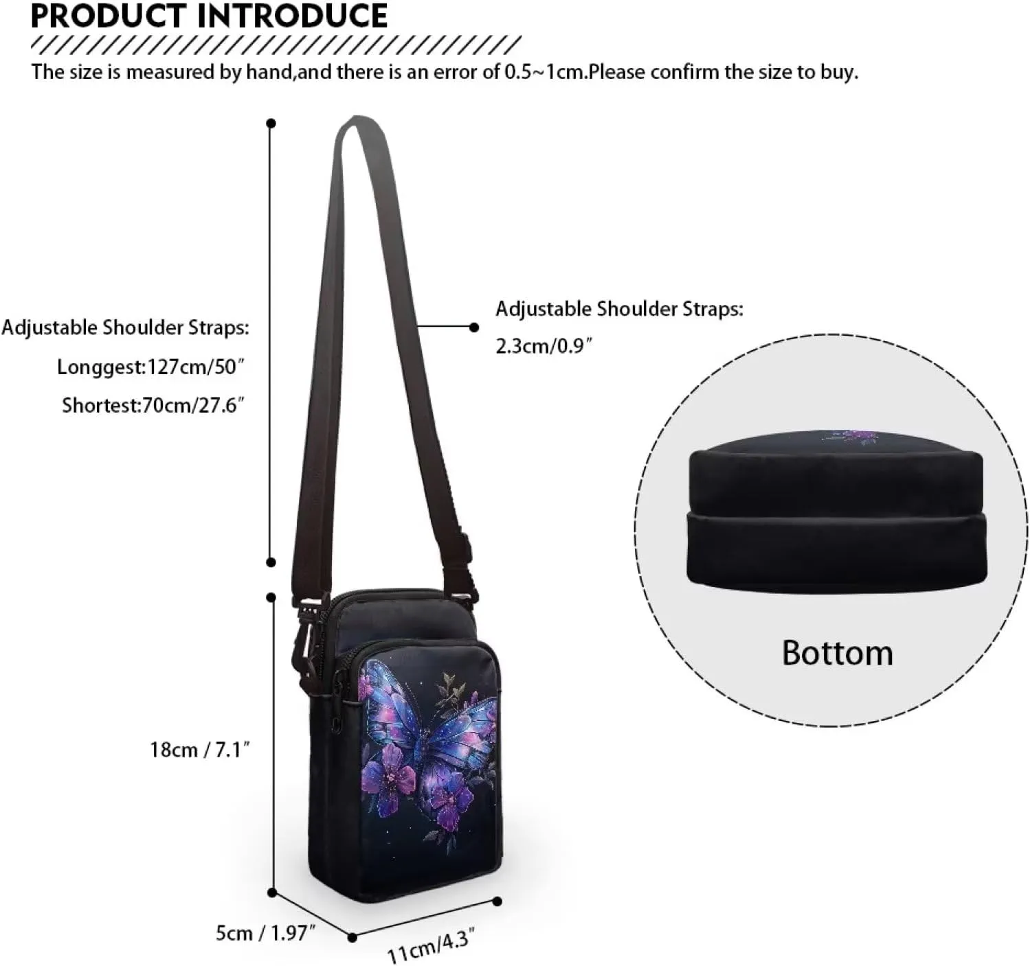 Womens Crossbody Bag Cell Phone Purse Wallet Small Shoulder Handbag Travel Sports Gym Bag