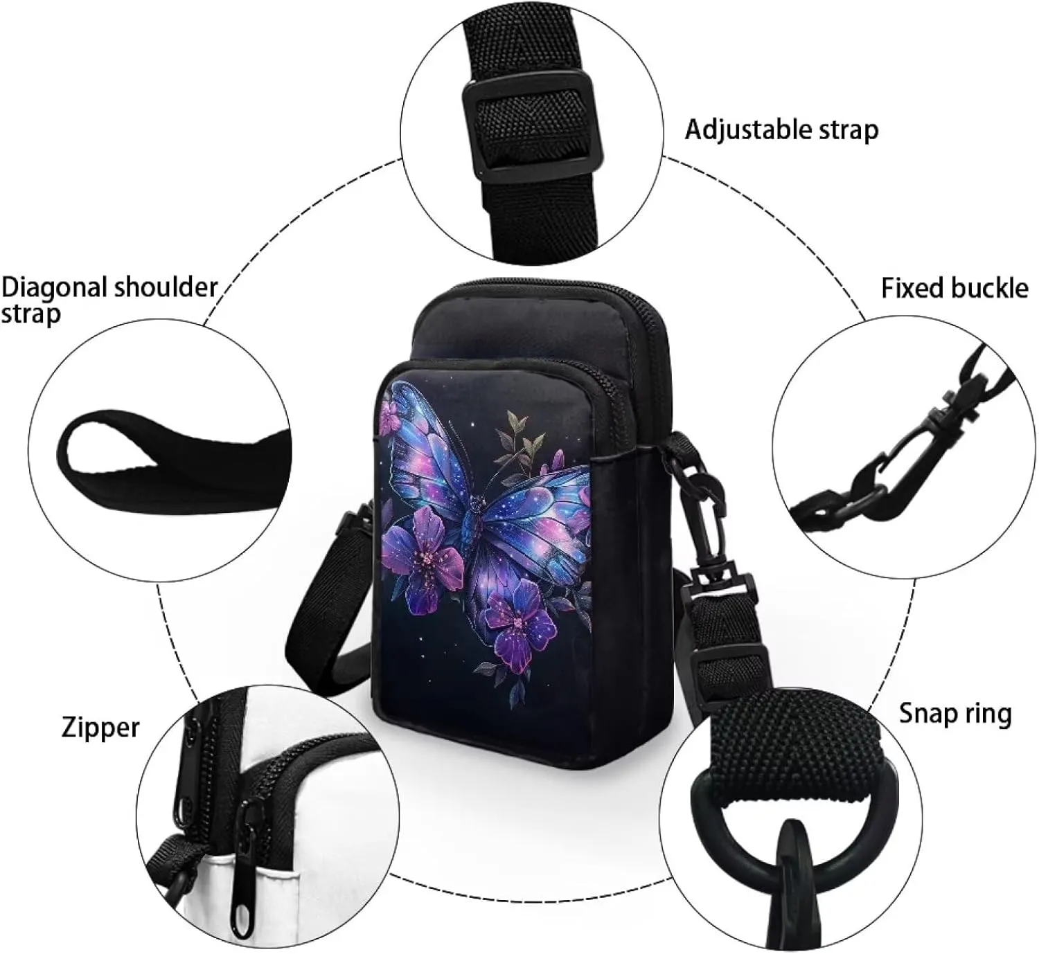 Womens Crossbody Bag Cell Phone Purse Wallet Small Shoulder Handbag Travel Sports Gym Bag