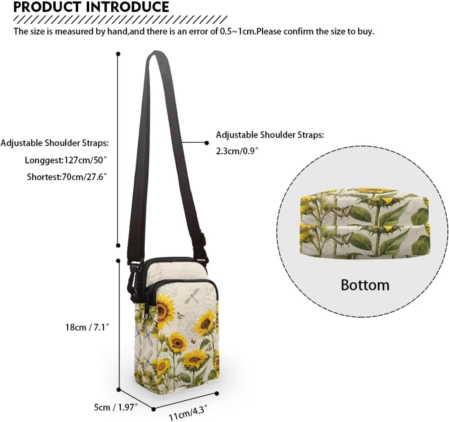 Womens Crossbody Bag Cell Phone Purse Wallet Small Shoulder Handbag Travel Sports Gym Bag