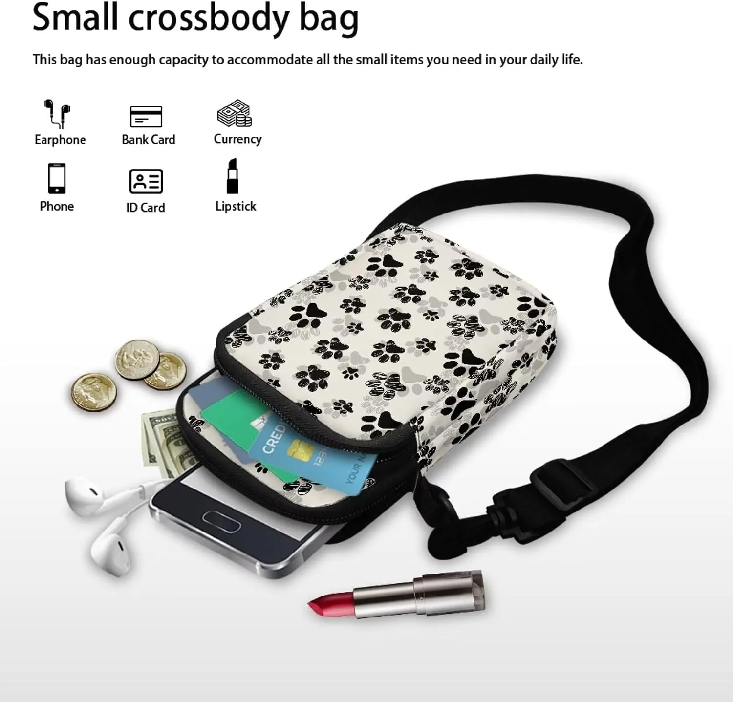 Womens Crossbody Bag Cell Phone Purse Wallet Small Shoulder Handbag Travel Sports Gym Bag