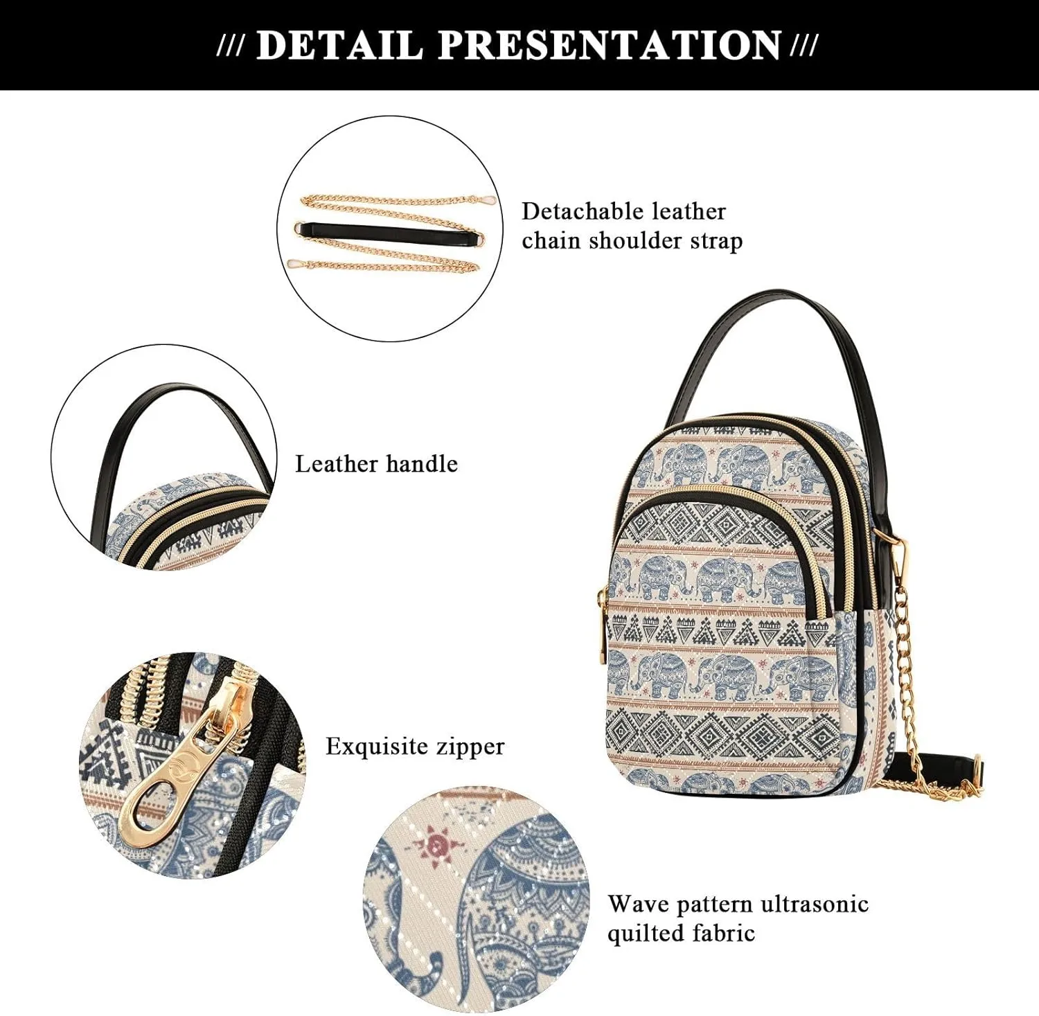 Women's Crossbody Handbags with Zipper Casual Leather Small Travel Purses Crossbody Bags for Ladies