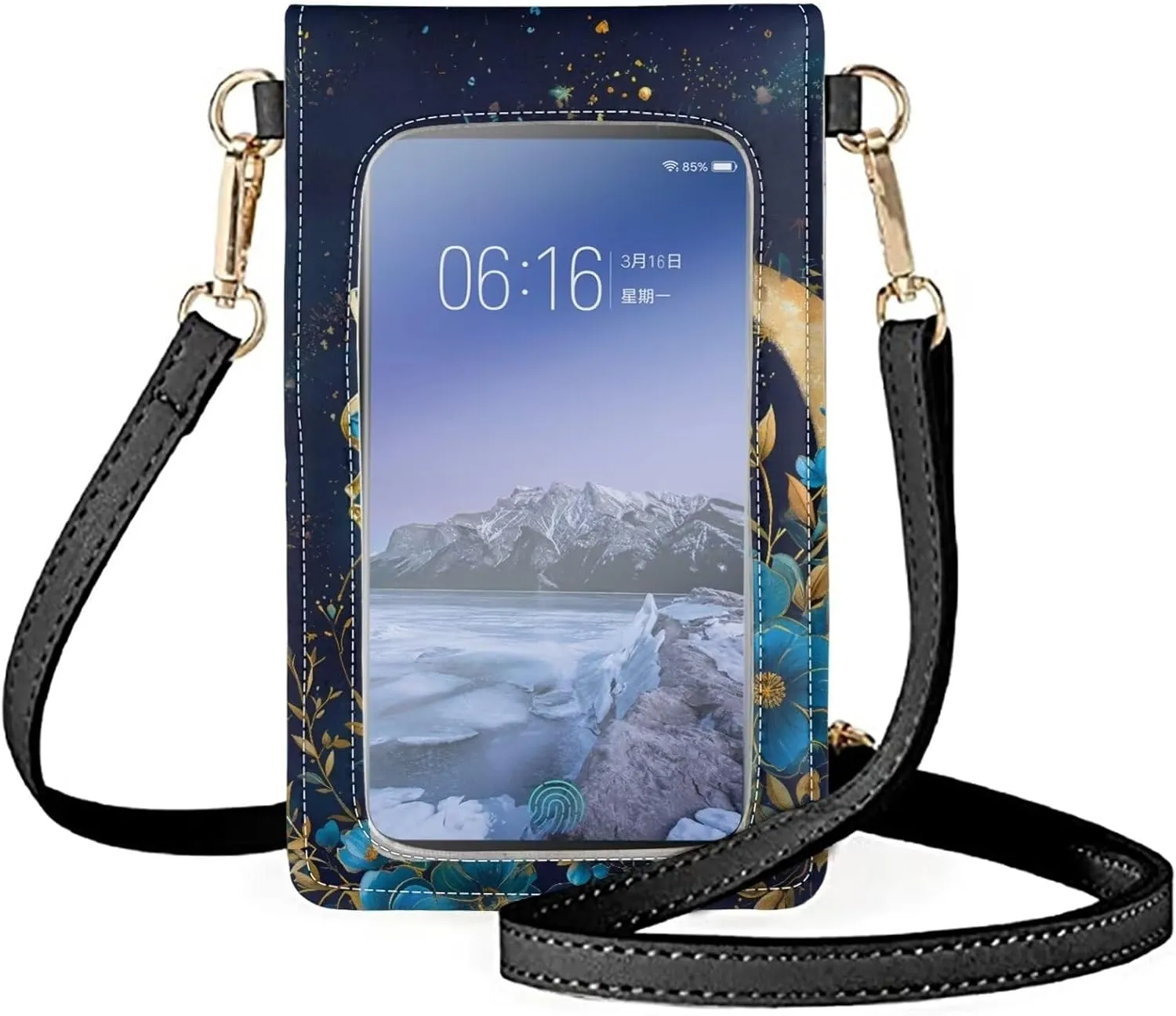 Womens Crossbody Purse Small Cell Phone Bag PU Leather Phone Key Holder Pouch