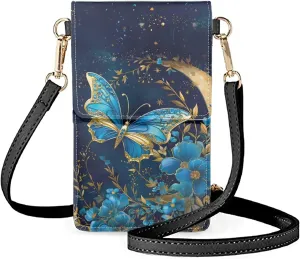 Womens Crossbody Purse Small Cell Phone Bag PU Leather Phone Key Holder Pouch