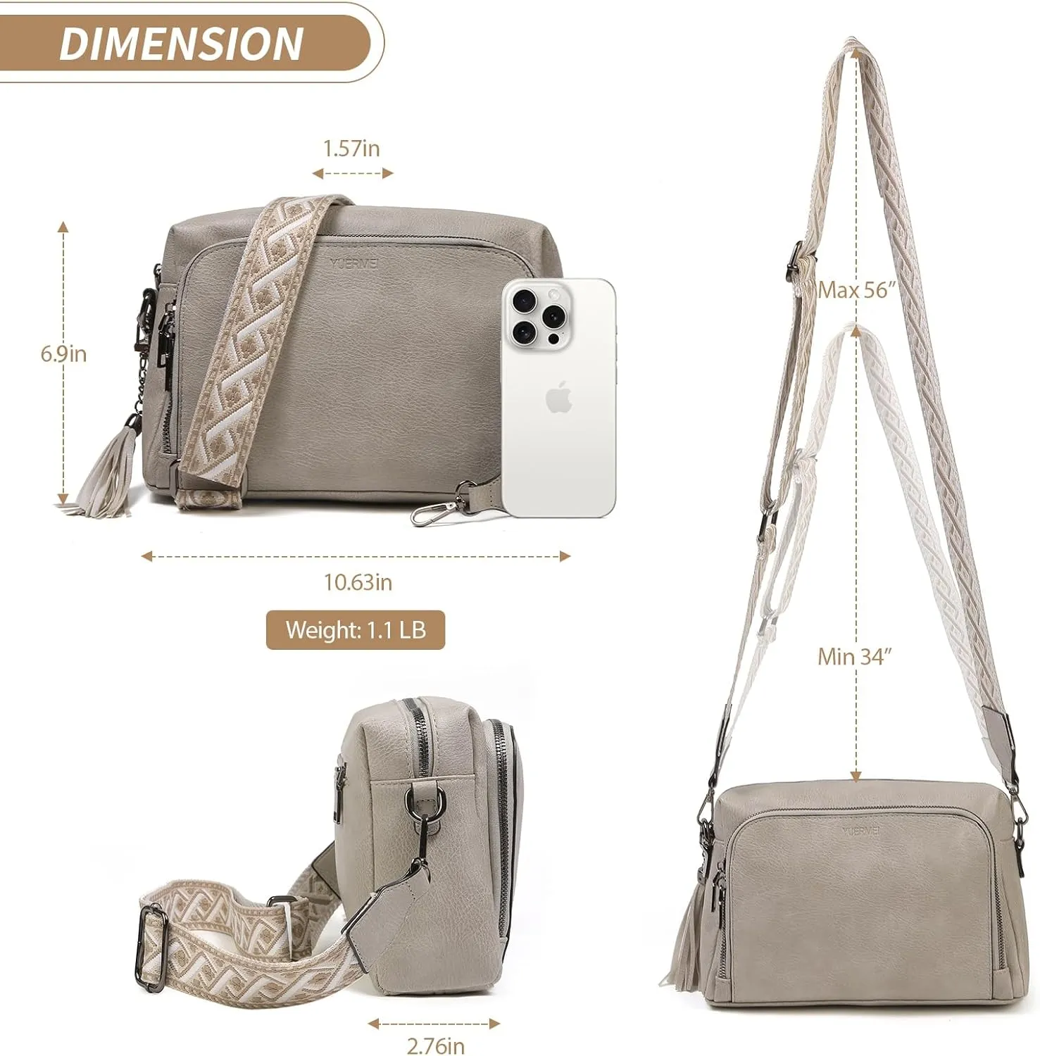 Womens Crossbody Purses,Vegan Leather Medium Cross Body Purses Bag for women,Crossbody Messenger Bag Built in Wallet
