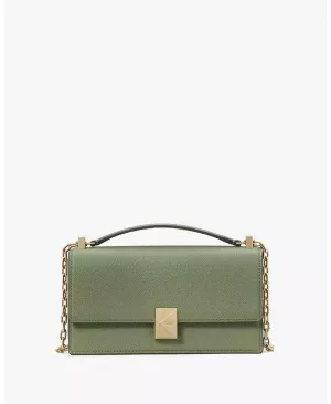 Women's Deco Pebbled Mini Flap Chain Crossbody Bag