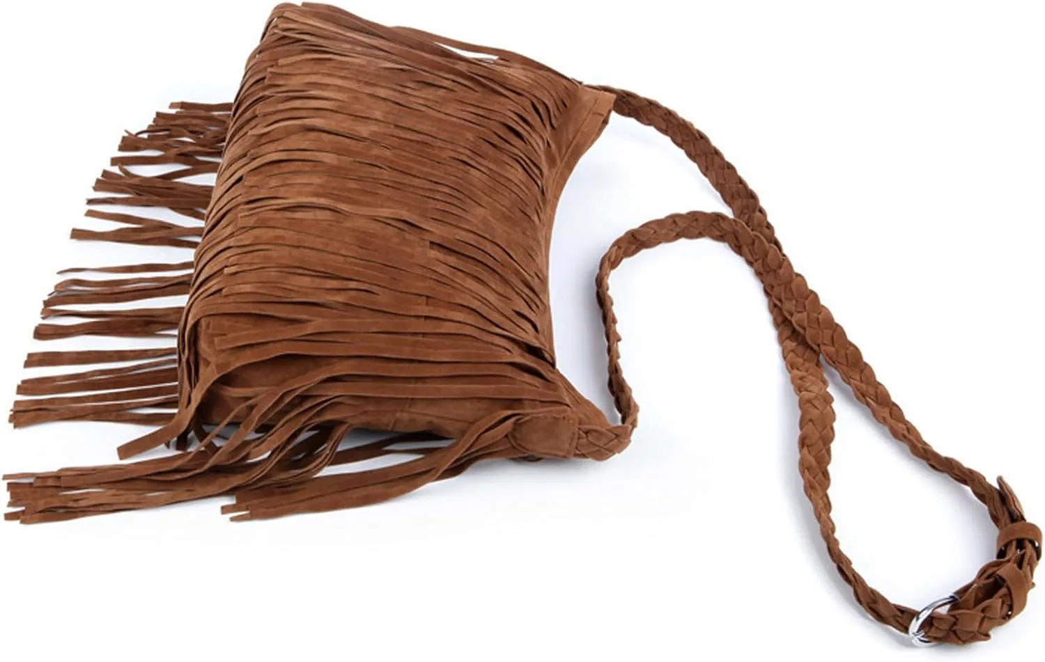 Women's Frosted Suede Tassel Shoulder Bag Fashion Retro Fringe Messenger Bag for Party Travel Dating