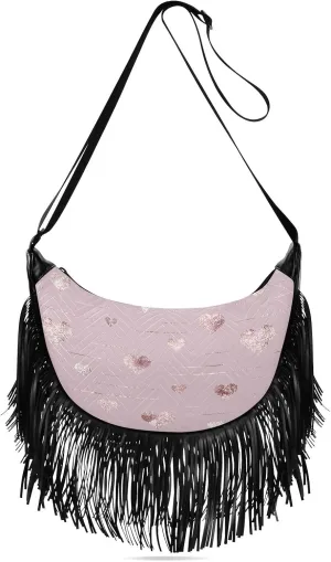 Women's PU Leather Chain Cross Body Bag, Shoulder Handbag Purse with Tassel for Ladies
