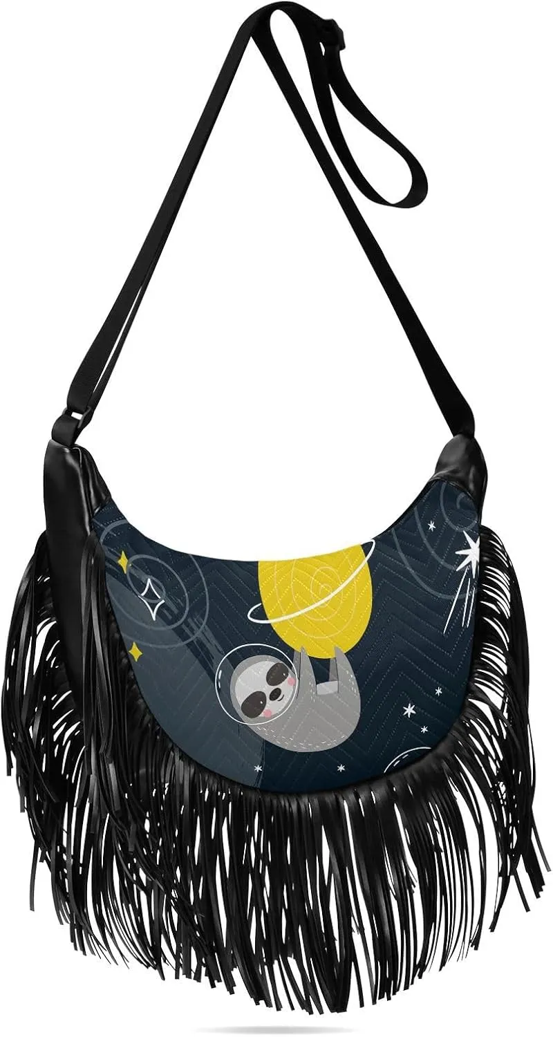 Women's PU Leather Chain Cross Body Bag, Shoulder Handbag Purse with Tassel for Ladies