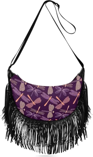 Women's PU Leather Chain Cross Body Bag, Shoulder Handbag Purse with Tassel for Ladies