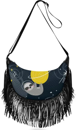 Women's PU Leather Chain Cross Body Bag, Shoulder Handbag Purse with Tassel for Ladies