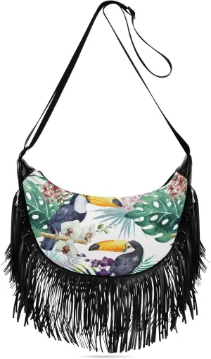 Women's PU Leather Chain Cross Body Bag, Shoulder Handbag Purse with Tassel for Ladies