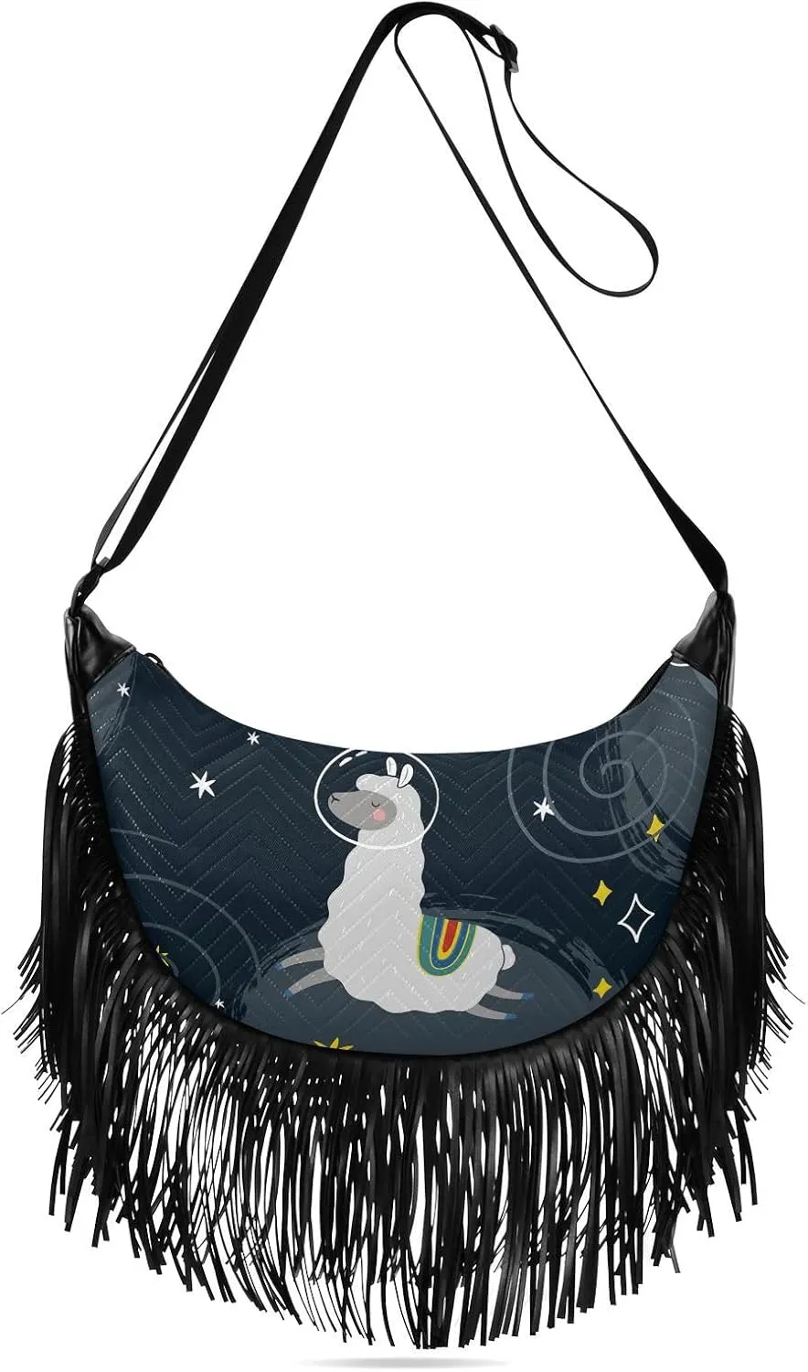 Women's PU Leather Chain Cross Body Bag, Shoulder Handbag Purse with Tassel for Ladies