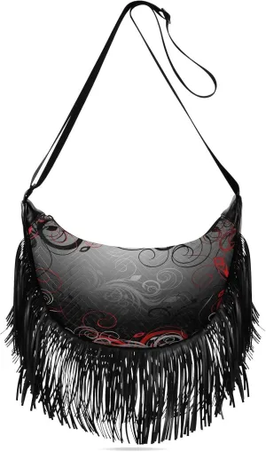 Women's PU Leather Chain Cross Body Bag, Shoulder Handbag Purse with Tassel for Ladies