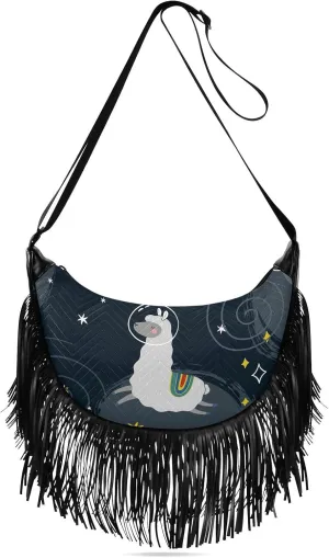 Women's PU Leather Chain Cross Body Bag, Shoulder Handbag Purse with Tassel for Ladies