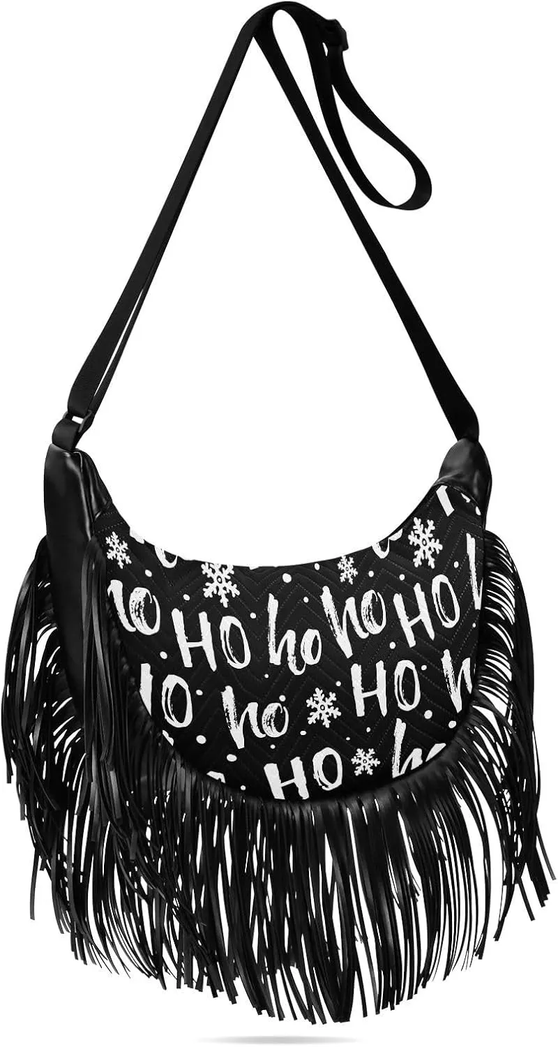Women's PU Leather Chain Cross Body Bag, Shoulder Handbag Purse with Tassel for Ladies
